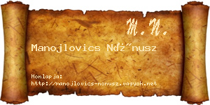 Manojlovics Nónusz névjegykártya